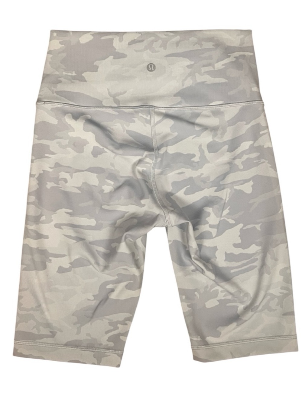 Lululemon Wunder Under Bike Short 10" Ribbed Grey White Camouflage Size 6